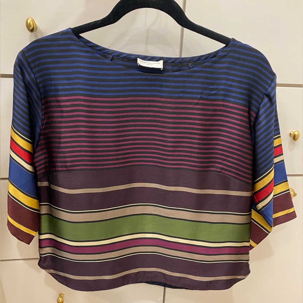Dries Van Noten Silky Stripe Blouse Top 36 Small 4